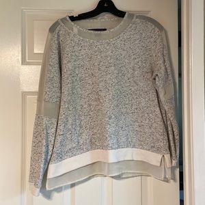 French Connection White Mottled Sweater